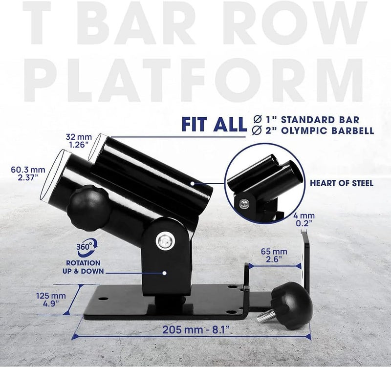 Yes4All Landmine Attachment for Barbell, Adjustable T Bar Row Attachment, Heavy Duty 360-Degree Swivel (Black) - Image 2