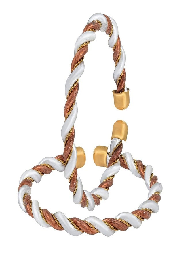 DULCI® Dual Tone Copper Silver Free Size Health Banifical Baby Boy Baby Girl Kada Bracelet Bangles Nazariya for Unisex Baby-Set of 2 (0-2yrs) - Image 1