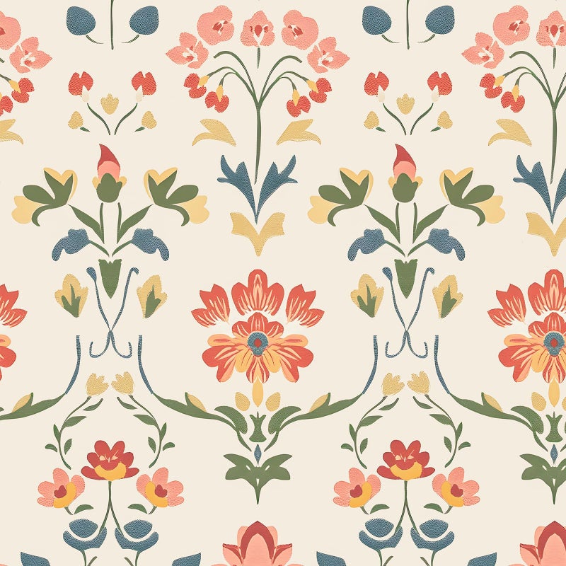 VOLEAAR Vintage Peel and Stick Wallpaper Boho Yellow Floral Wallpaper Stick on Door Cabinet Bathroom Damask Contact Paper Peelable Self Adhesive Abstract Wallpapers for Bedroom Beige 175In x 118In