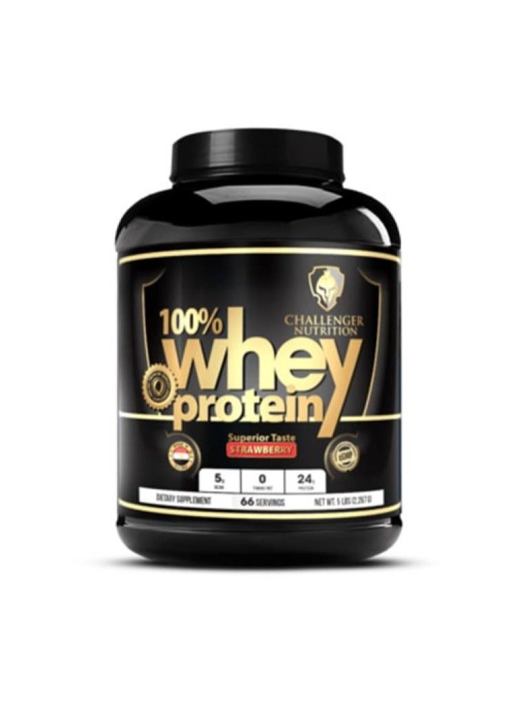 CHALLENGER NUTRITION 100% بروتين مصل اللبن، بنكهة الفراولة، 2.26 كجم 
