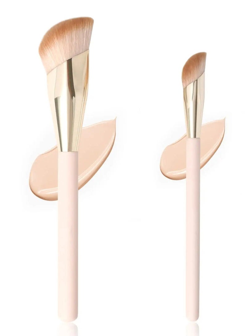 SYOSI Angled Cream Foundation and Small Under Eye Concealer Brush Set - Image 1