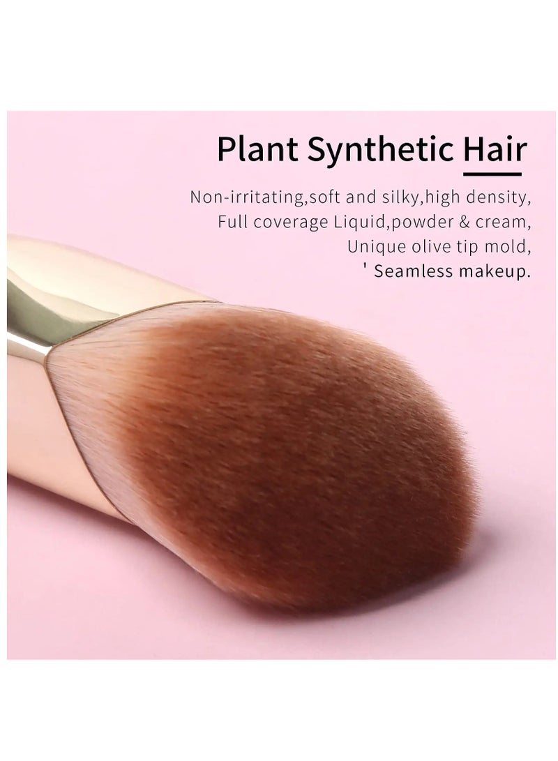 SYOSI Angled Cream Foundation and Small Under Eye Concealer Brush Set - Image 3