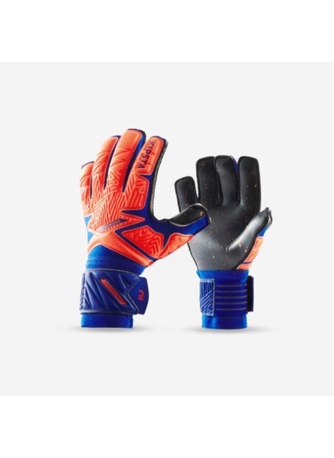KIPSTA Kids' Gloves F500 Viralto - Orange/Blue  - Image 1