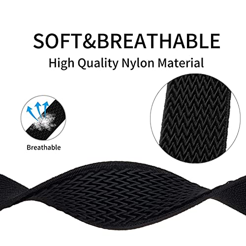 Abanen Elastic Nylon Watch Bands for Garmin epix Pro 47mm/ Fenix 7/6/5, 22mm Quick Easy Fit Soft Stretchy Wrist Strap for Approach S62/S60/S70 47mm, Quatix 6/5 (Black) - Image 4