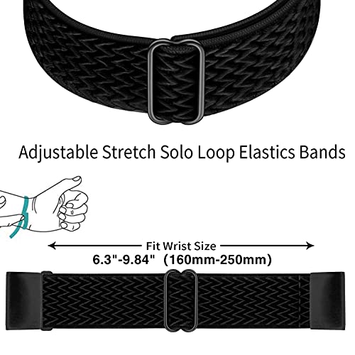 Abanen Elastic Nylon Watch Bands for Garmin epix Pro 47mm/ Fenix 7/6/5, 22mm Quick Easy Fit Soft Stretchy Wrist Strap for Approach S62/S60/S70 47mm, Quatix 6/5 (Black) - Image 3