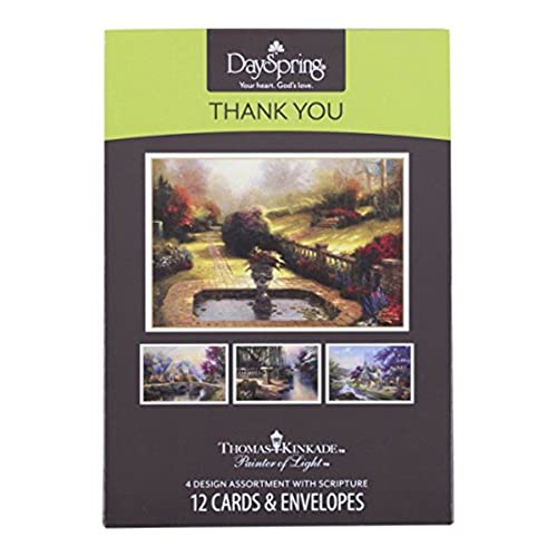 DaySpring - Thomas Kinkade - Thank You - 12 Boxed Cards, KJV (51855), Multi - Image 3