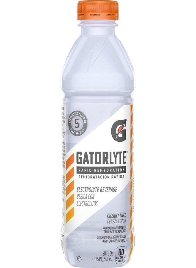 Gatorlyte Rapid Rehydration Electrolyte Beverage, Cherry Lime, 20oz Bottle