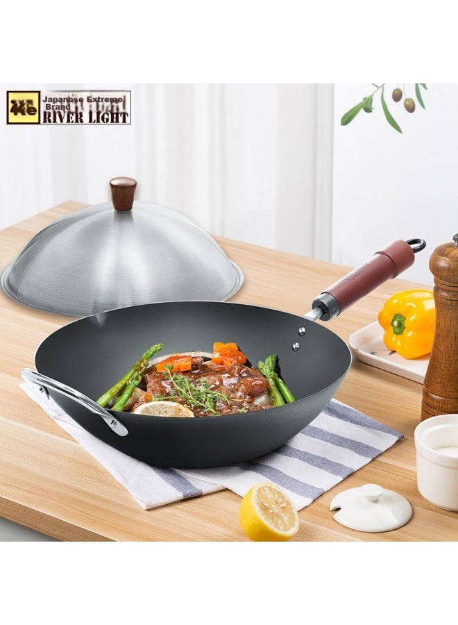 River Light Imported Wok Iron Pan, Non-coated, Sheng Chao 33cm Stir-fry Pan, Seasoned Iron Pan For Gas Stove And Open Flame - Image 5