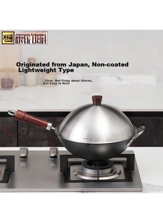 River Light Imported Wok Iron Pan, Non-coated, Sheng Chao 33cm Stir-fry Pan, Seasoned Iron Pan For Gas Stove And Open Flame - Image 2