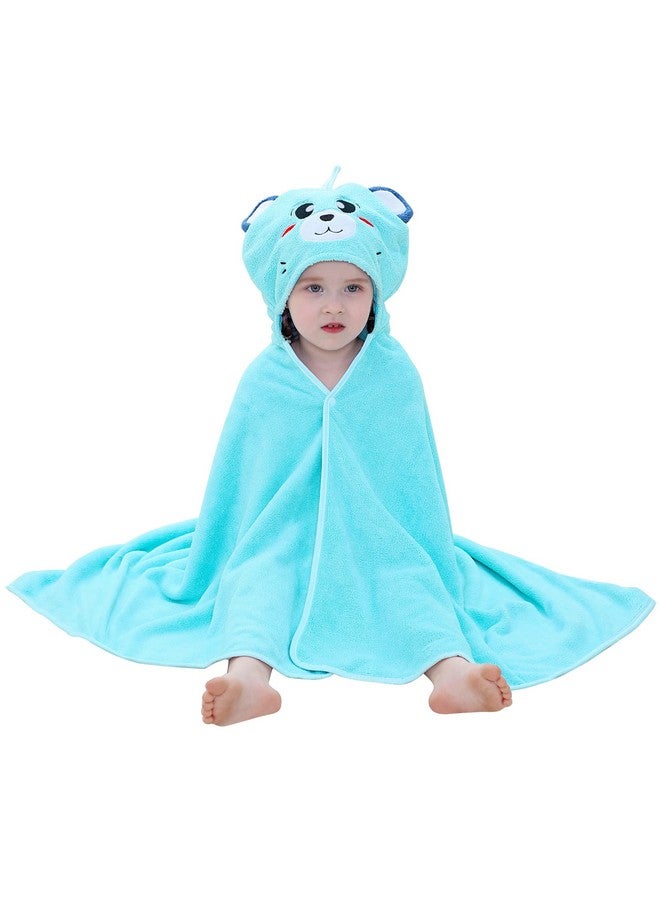 MICHLEY Unisex Hooded Baby Towel Soft Absorbent Washcloths Cartoon Beach Swimming Bathrobe 27.5" x 47" for 0-7T Toddler(Bear) - Image 1