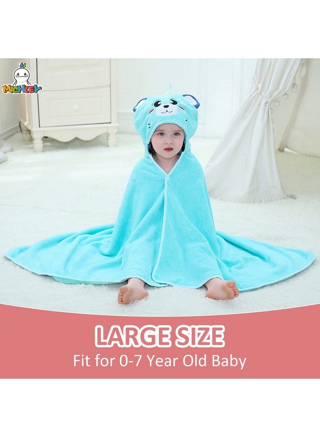 MICHLEY Unisex Hooded Baby Towel Soft Absorbent Washcloths Cartoon Beach Swimming Bathrobe 27.5" x 47" for 0-7T Toddler(Bear) - Image 3