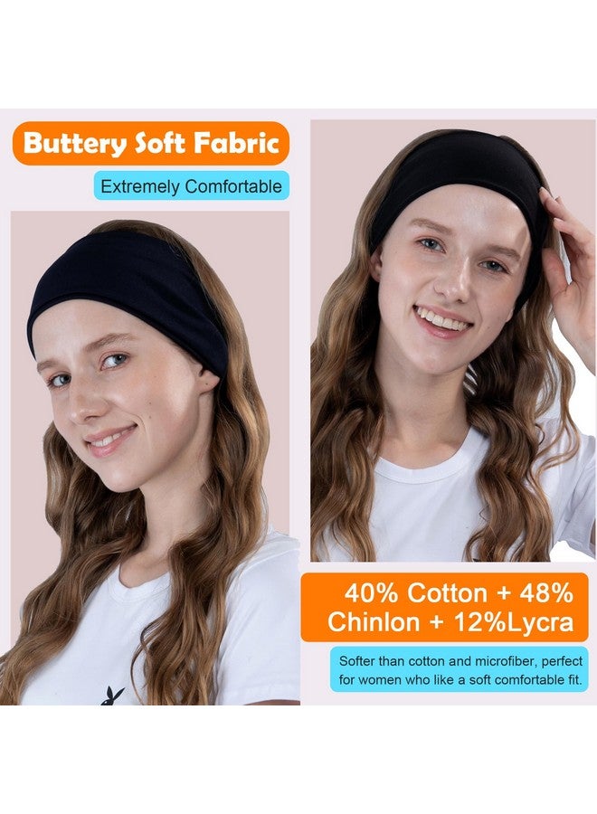 RITOPER Black Workout Head Bands for Women's Hair, Buttery Soft Non Slip Wide Thick Headbands Hair Bands for Women's Hair, Solid Headband for Fashion, Yoga, Running, Spa Day, Sports, Travel - Image 3