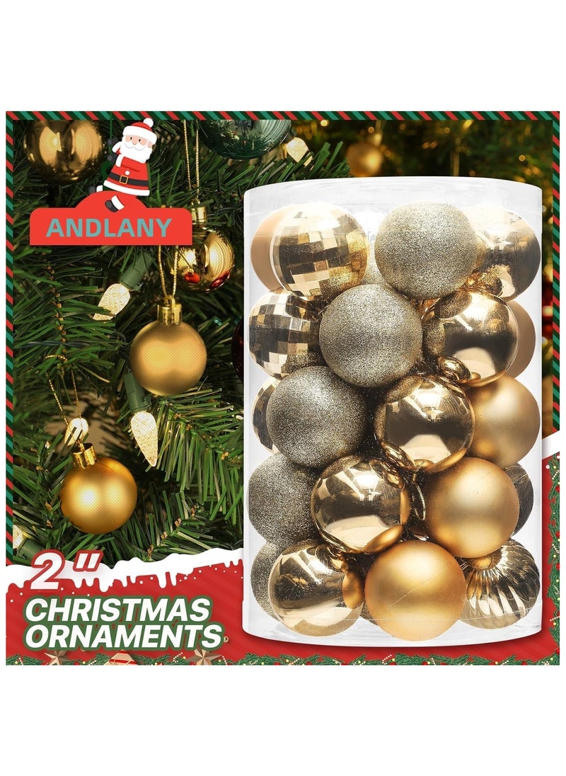 SINCHER Christmas Balls Ornaments 34 Pcs Shatterproof 4CM Ball Christmas Tree Decorations  - Image 2