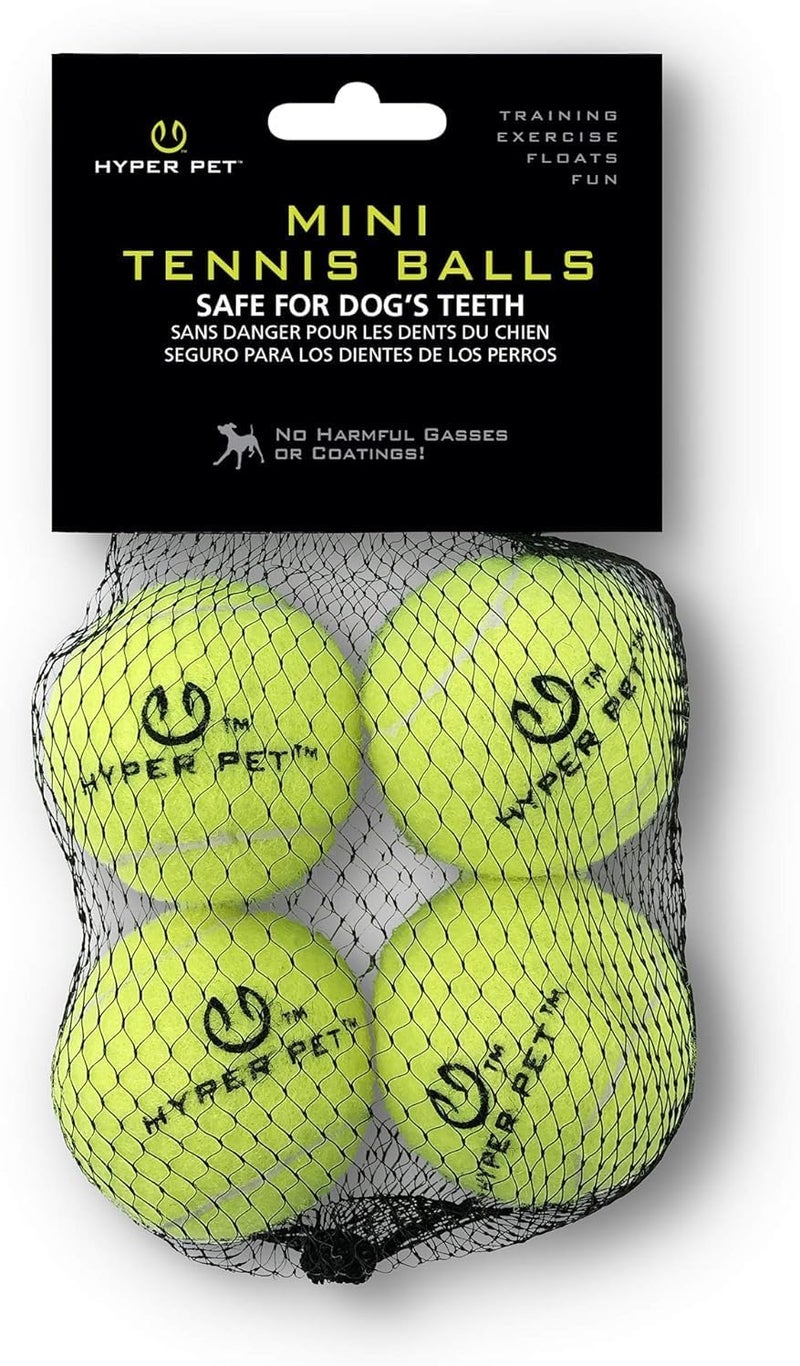 Hyper Pet Mini Tennis Balls for Dogs - Safe and Fun Fetch Toy for Small Dogs - 4 Pack - Image 1