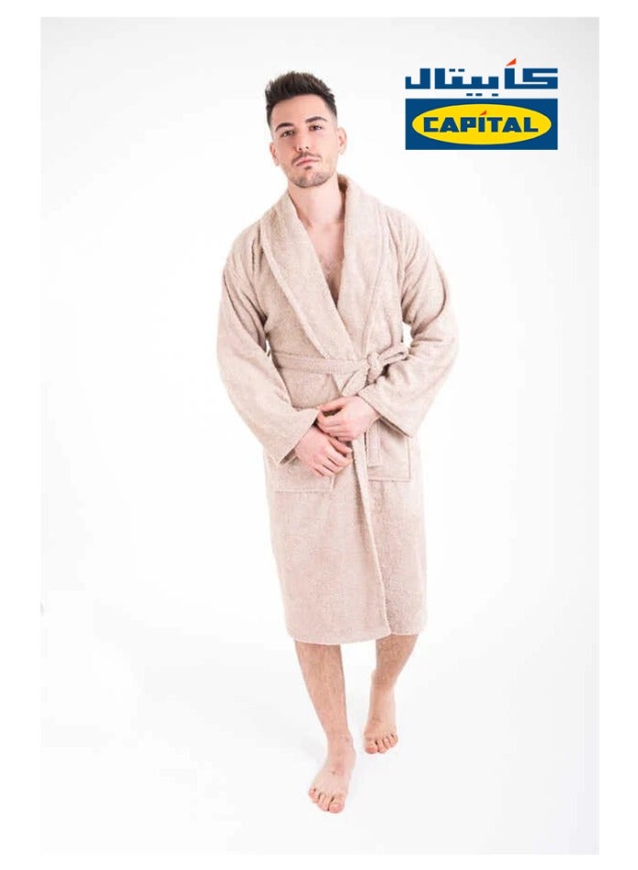 Light Beige Thick Plain Bathrobe