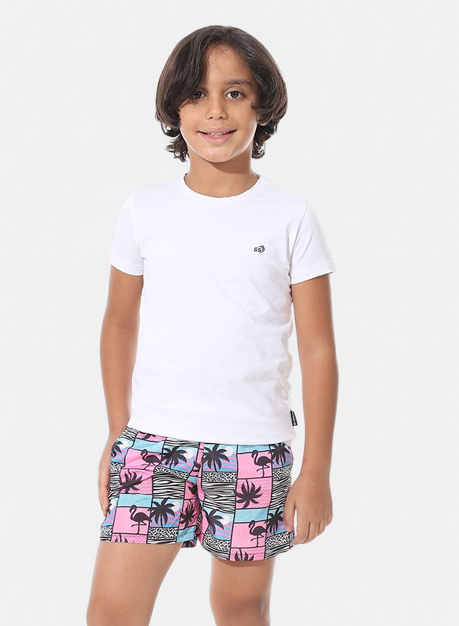 Andora Boys Short Printed Swimsuit _ Pink & Blue & Black - Image 4