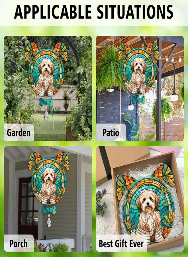 PODMemory Havanese Dog Ears Wind Spinner, Havanese Wind Spinner Hanging for Yard and Garden V02 - Image 5