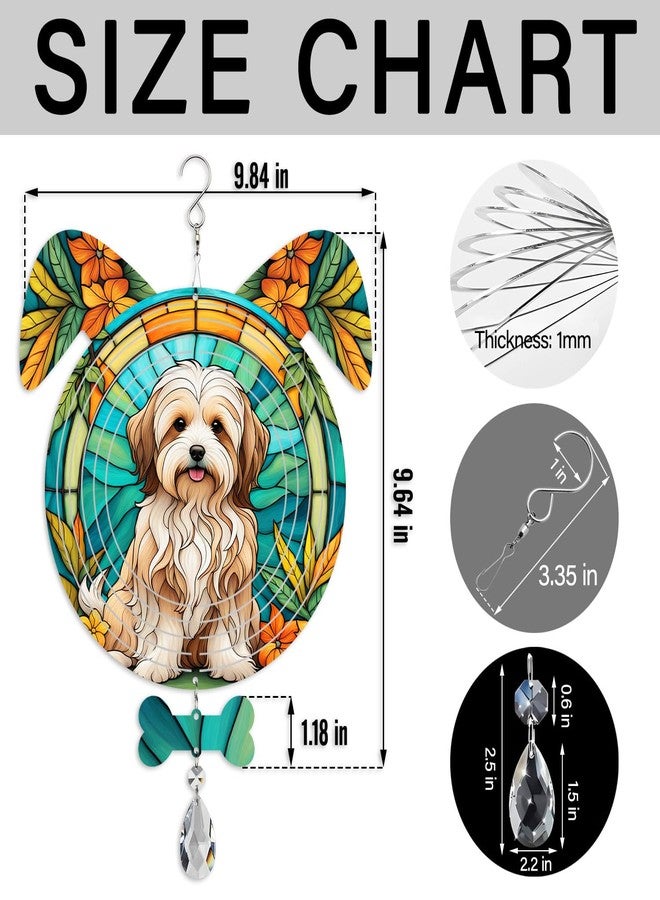 PODMemory Havanese Dog Ears Wind Spinner, Havanese Wind Spinner Hanging for Yard and Garden V02 - Image 2