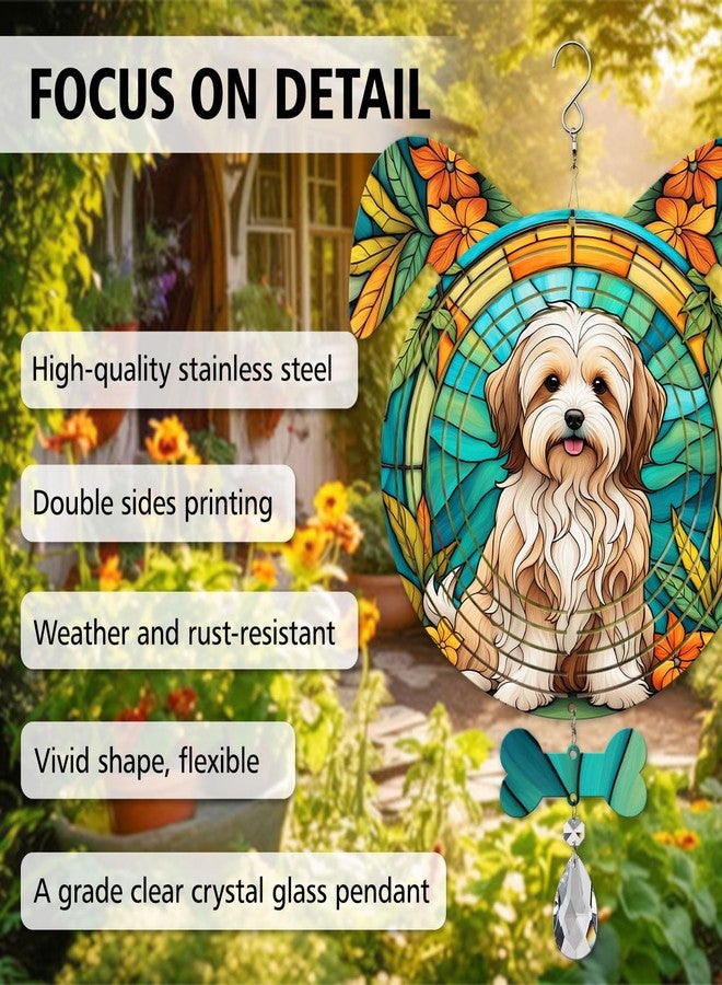 PODMemory Havanese Dog Ears Wind Spinner, Havanese Wind Spinner Hanging for Yard and Garden V02 - Image 3