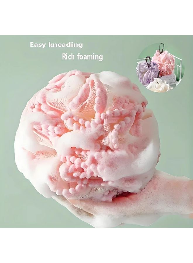 Assorted Color Bubble Bath Balls Ultra Soft Shower Flowers Family Sharing Pack - Image 3