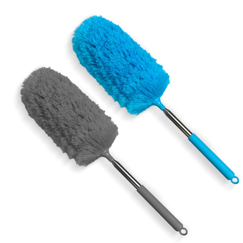 TIMIVO Microfiber Duster for Cleaning Dusters with Extension Pole Washable Microfibre Cleaning Tool 2Pcs Mini Dusters for Cleaning Office Car Computer Window Air Condition 2PACK