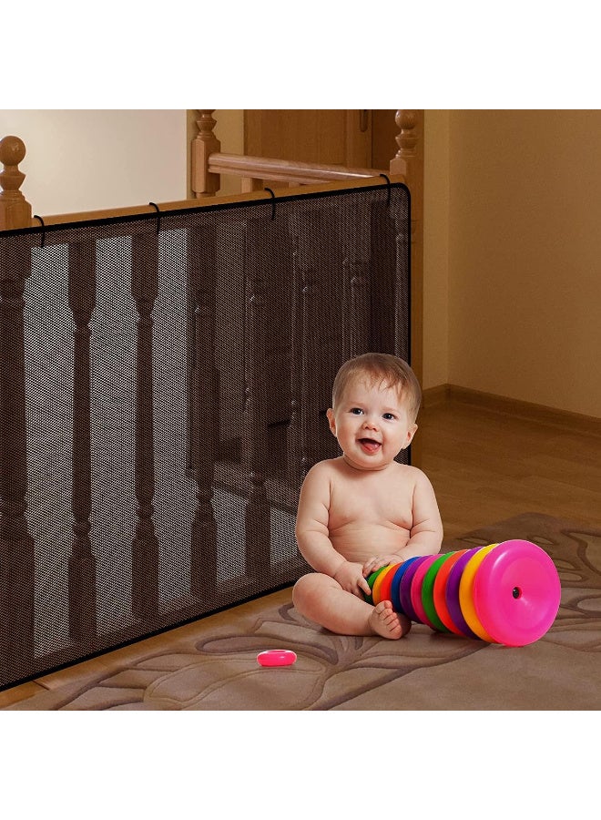 RATSAW Baby Safety Stair Railing Net Children's Outdoor Balcony Fence Protection Mesh No Drilling For Dog Cat Window 300x78cm Black - Image 1