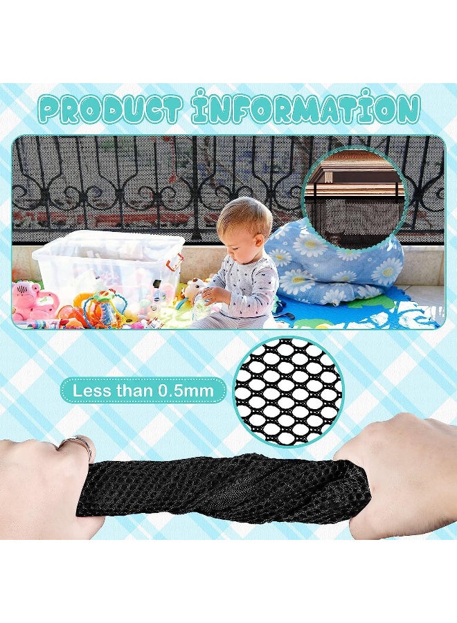 RATSAW Baby Safety Stair Railing Net Children's Outdoor Balcony Fence Protection Mesh No Drilling For Dog Cat Window 300x78cm Black - Image 5
