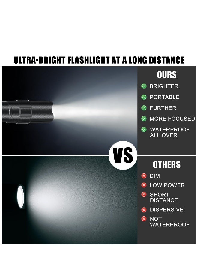 12 قطعة مصابيح صغيرة LED محمولة مع حبل حامل، مصابيح ألومنيوم مضيئة تعمل بالبطارية للمعسكرات وقراءة الليل وهدايا حفلات، مفاتيح هدايا سوداء. - Image 4