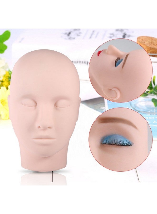 Natudeco Mannequin Training Head Model Soft Silicone Massage Makeup Practice Head For Cosmetology Eyelash Extension Face Painting Wig Hat Display - Image 4