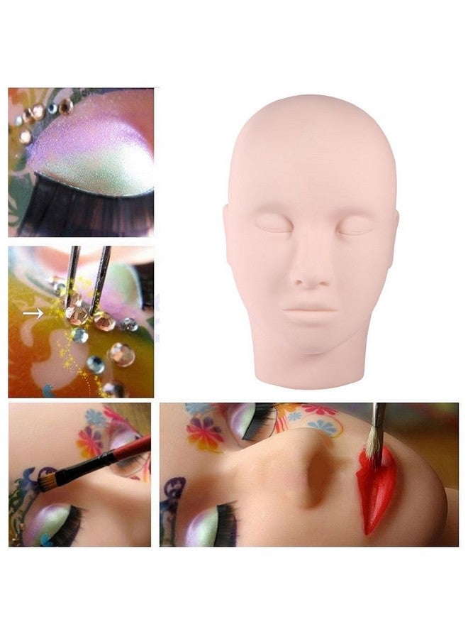 Natudeco Mannequin Training Head Model Soft Silicone Massage Makeup Practice Head For Cosmetology Eyelash Extension Face Painting Wig Hat Display - Image 3