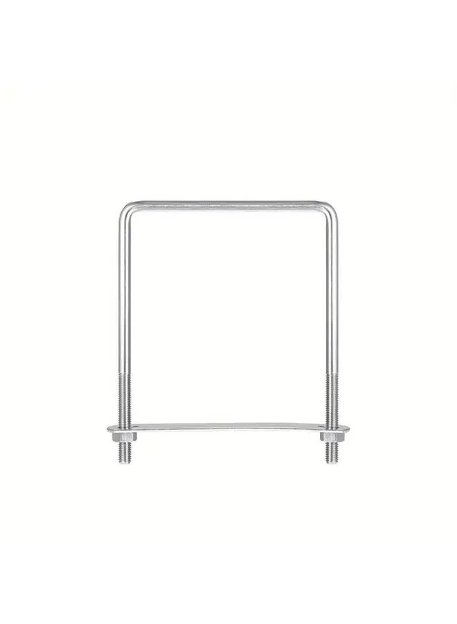 1pc 304 Stainless Steel Square U Bolt 4 3 Inch Inner Width 5 3 Inch Length With Nuts Plates - Image 3