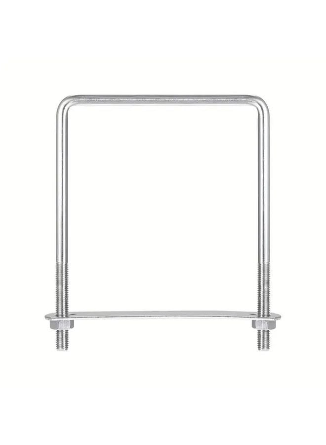 1pc 304 Stainless Steel Square U Bolt 4 3 Inch Inner Width 5 3 Inch Length With Nuts Plates - Image 2