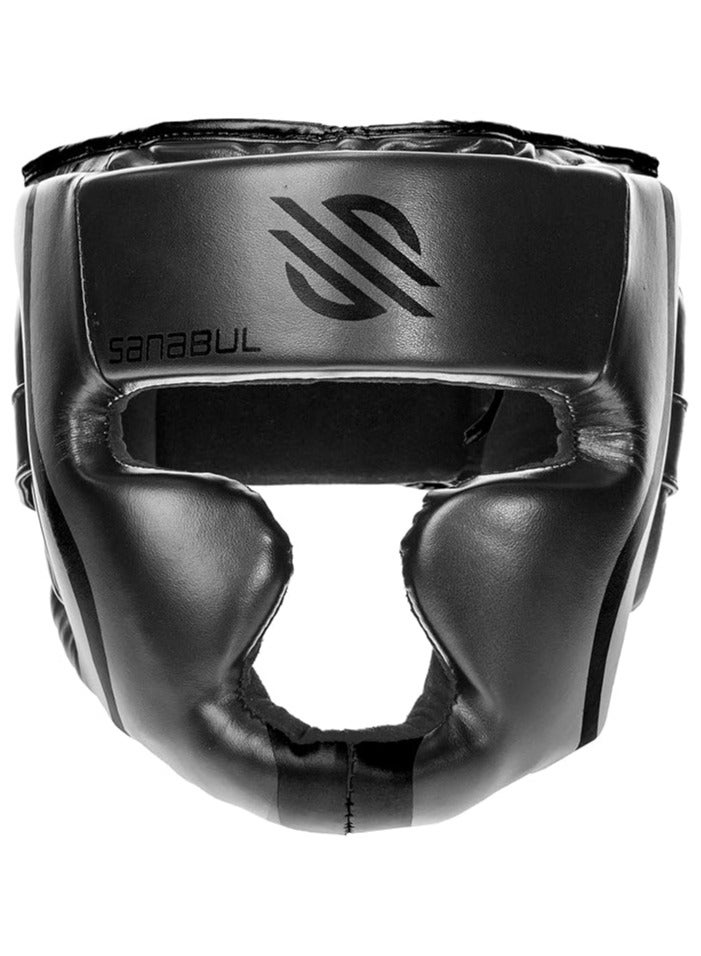 Sanabul  Essential Boxing Headgear for Men & Women | Muay Thai and MMA Headgear | Sparring Headgear with Full Face Coverage, Black - Image 1