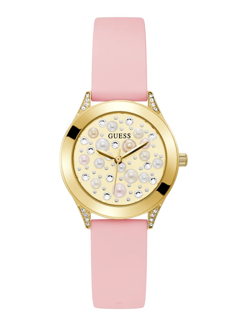 GUESS Women Pearl Analog Quartz Pink Silicone band Watch GW0381L2 - 36mm - Image 1