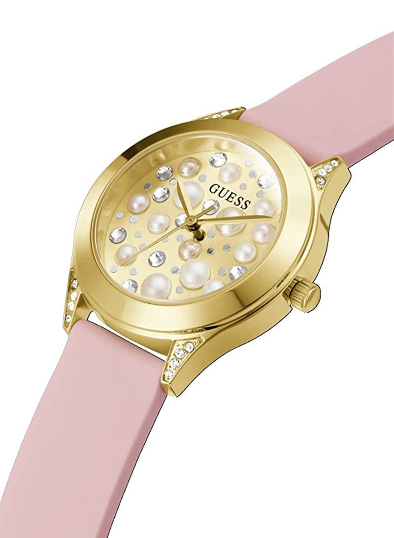 GUESS Women Pearl Analog Quartz Pink Silicone band Watch GW0381L2 - 36mm - Image 2