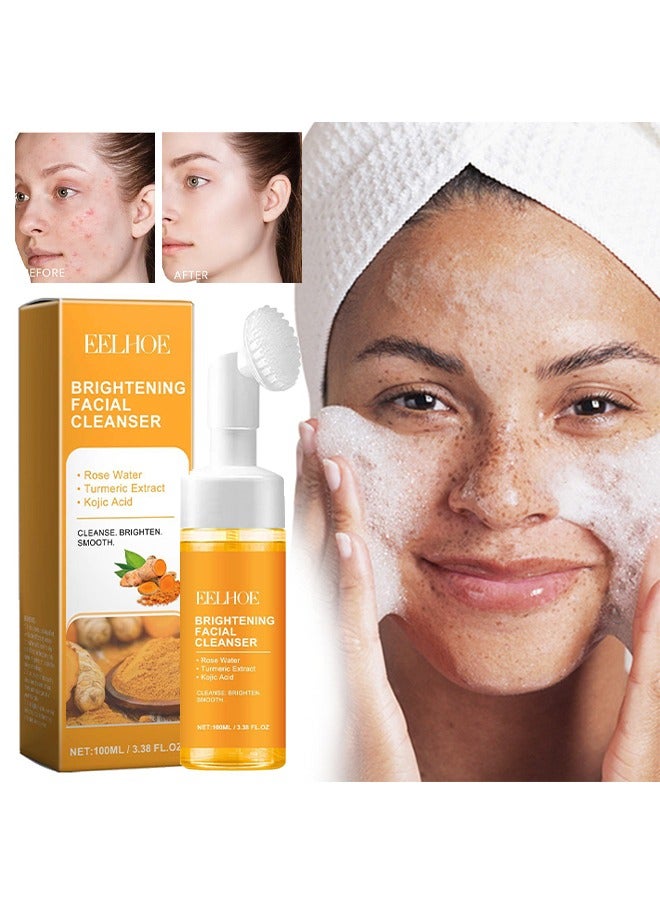 إيلهو منظف الوجه المشرق ، منظف الوجه بالكركم ، غسول الوجه بالكركم بفرشاة ، تقشير عميق للنساء لجميع البشرة 100 مل - Image 1