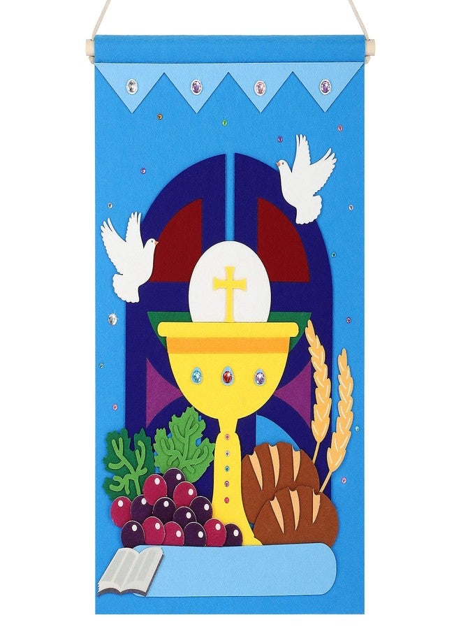 COCHIE First Communion Banner Kit for Boys Girls Catholic Craft Pack First Holy Communion Banner kits DIY Holy Communion Banners Church and Sunday School Crafts for Kids First Communion Felt Decor Set - Image 1