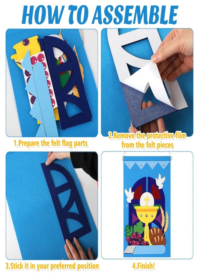 COCHIE First Communion Banner Kit for Boys Girls Catholic Craft Pack First Holy Communion Banner kits DIY Holy Communion Banners Church and Sunday School Crafts for Kids First Communion Felt Decor Set - Image 3