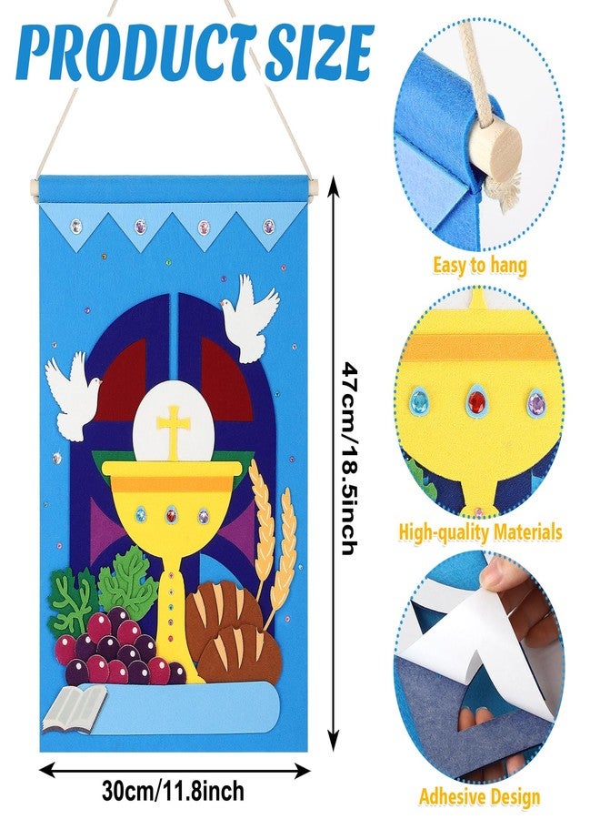 COCHIE First Communion Banner Kit for Boys Girls Catholic Craft Pack First Holy Communion Banner kits DIY Holy Communion Banners Church and Sunday School Crafts for Kids First Communion Felt Decor Set - Image 2