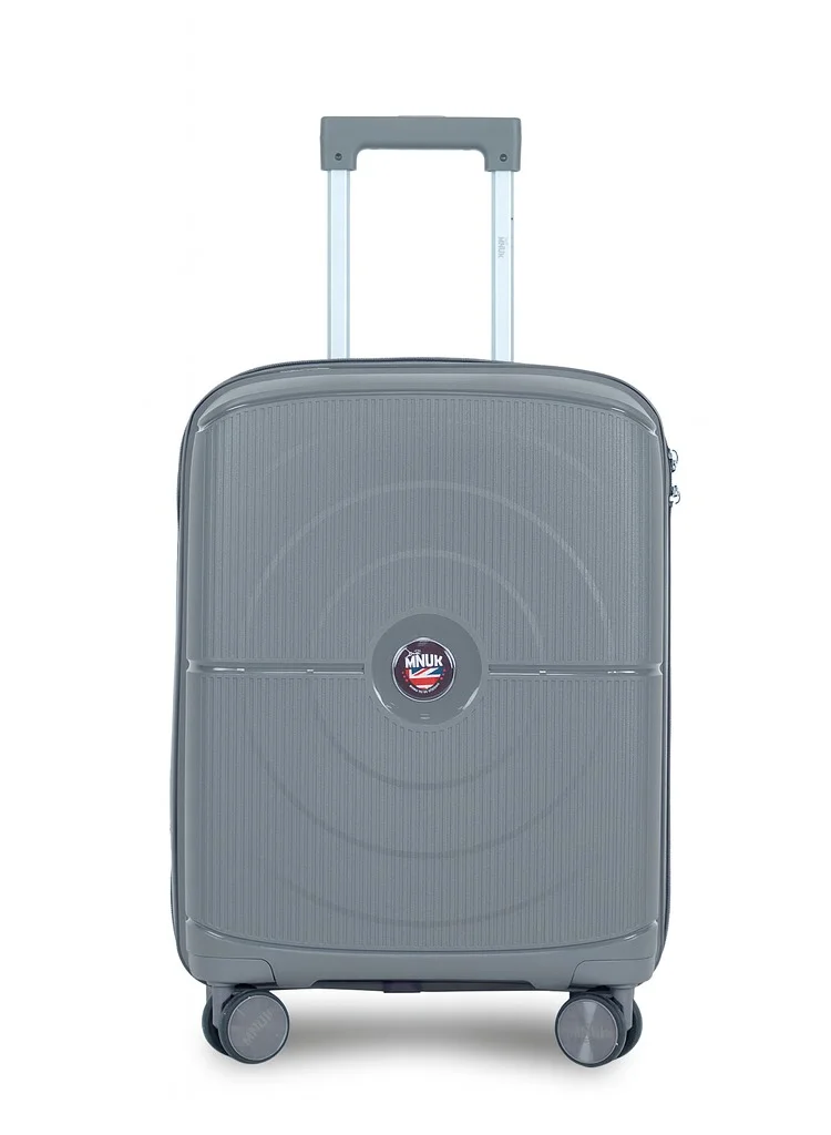 MNUK PREMIO Set of 2 Luggage| Polypropylene (PP) Hardside Luggage Trolley|Double 360° 4 Wheeler| Cabin-20 Inch, Large-28 Inch|Grey