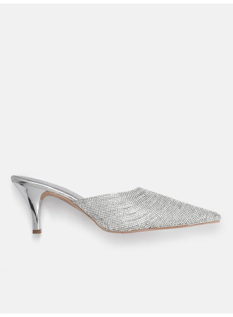 ZORIWORLD CROWN Silver Glittery Heels for Women 3 Inch Perfect for Weddings and Parties