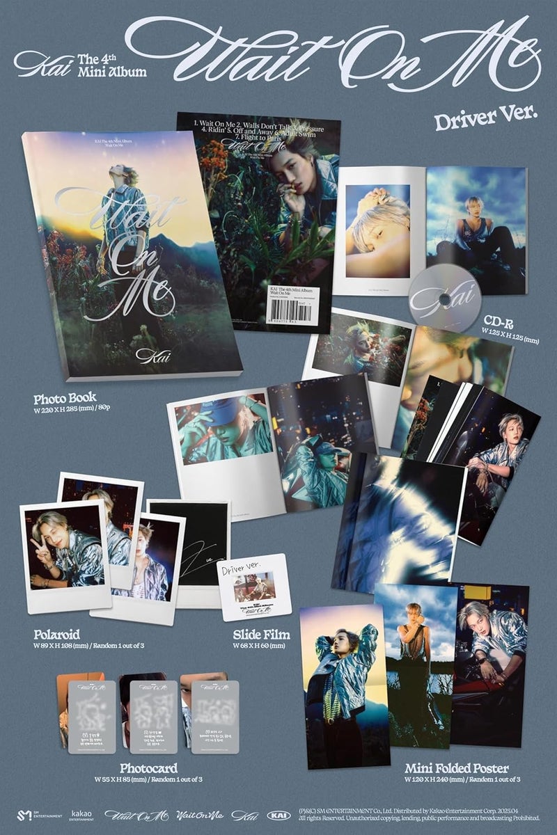 EXO KAI Wait On Me 4th Mini Album with Tracking Sealed Photobook SetDriverRuler - Image 2