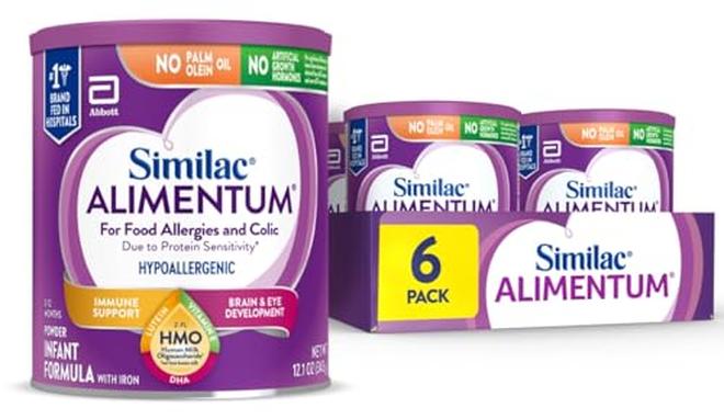 Similac Alimentum With 2FL HMO Hypoallergenic Infant Formula for Food Allergies and Colic Due to Protein Sensitivity Baby Formula Powder 121oz Can Pack of 6