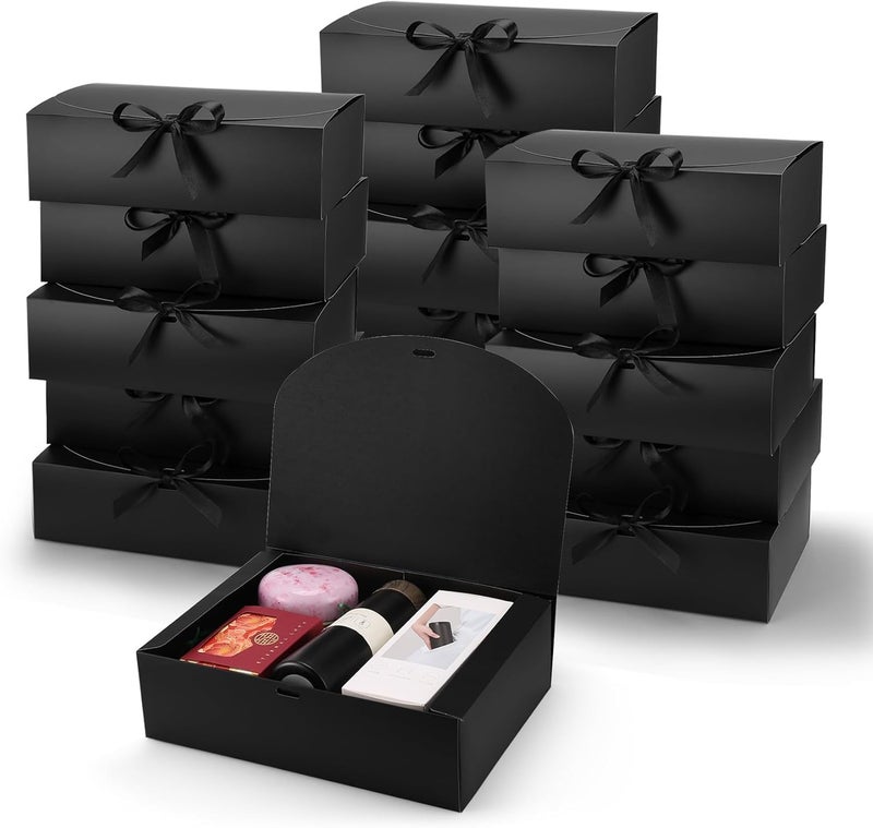 Plain Paper Box for Packaging Products – 10 Pieces – Size 28x23.5x7cm – Multipurpose Packaging Boxes for Gifts and Products (Black) - Image 1