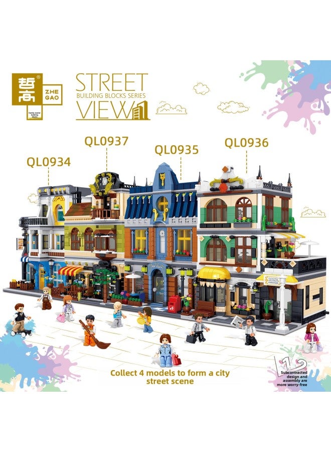 Building Blocks - Ql0935 hill tavern 1367pcs Building Blocks - Double Eagle series, gas station convenience store, small particle assembly, educational toy - Image 2
