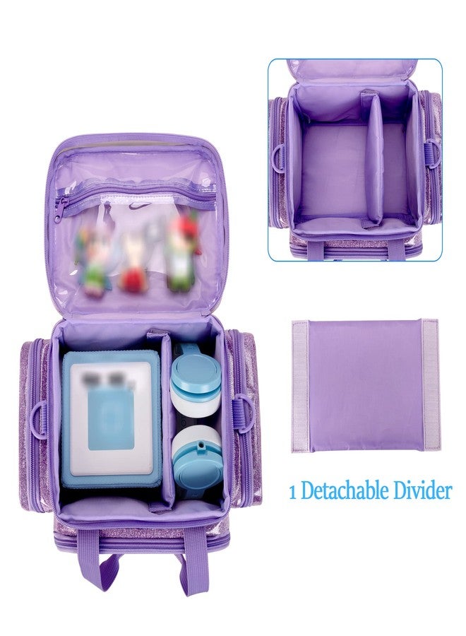 LoDrid Carrying Case Compatible with Tonie Box 2/1, Storage Bag Organizer for Audio Player Set and Accessories with Handle and Shoulder Strap, Purple, Bag Only (Patent Design) - Image 3