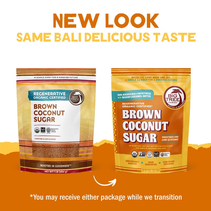 Big Tree Farms Organic Brown Coconut Sugar - Coconut Palm Sugar, Unrefined, Fine Crystals, Cane Sugar Replacement, Coconut Blossom Nectar, Vegan, Perfect for Baking - 1 Pound (Pack of 1) - Image 4