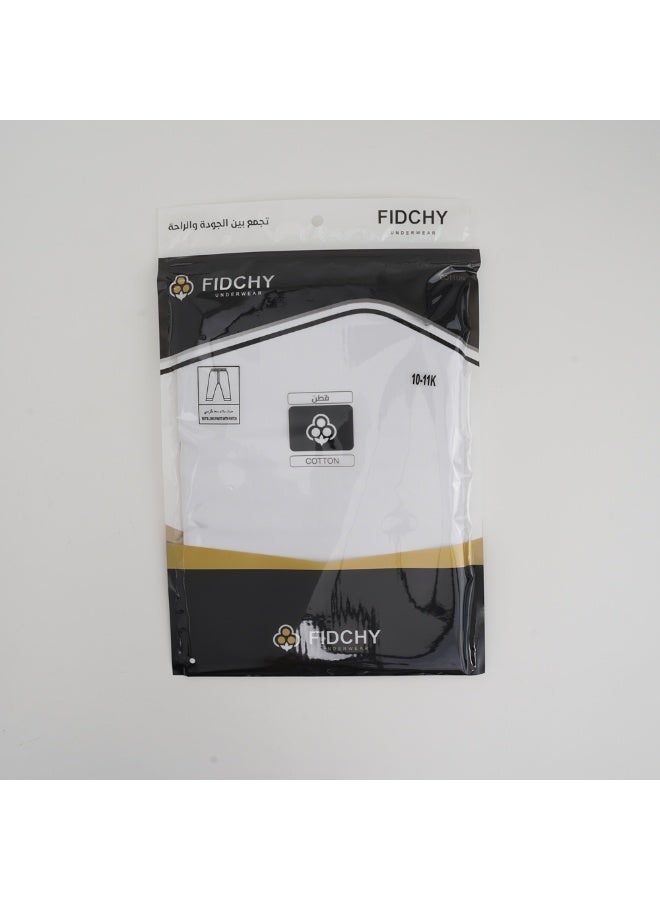 FIDCHY Fadshi Boys Long Cotton Pants 100% Cotton Without Front Opening – Comfortable Kids Underwear – Elastic Waistband – Ideal Under Thobe – White - Image 2