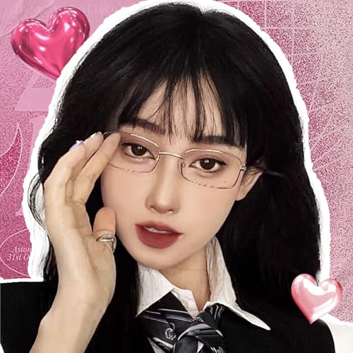 SODQW Fashion Fake Glasses Non Prescription Clear Glasses Frame for Women Blue Light Blocking Rectangle Glasses - Image 2