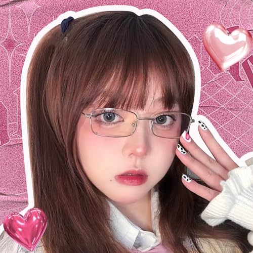 SODQW Fashion Fake Glasses Non Prescription Clear Glasses Frame for Women Blue Light Blocking Rectangle Glasses - Image 5